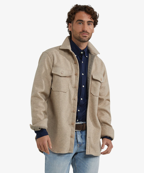 Wool Look Overshirt | Sand