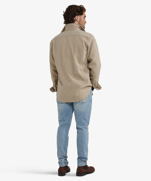 Wool Look Overshirt | Sand