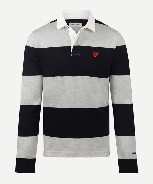 Two Stripe Rugby | Medium Grey Melange