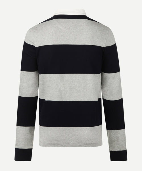 Two Stripe Rugby | Medium Grey Melange