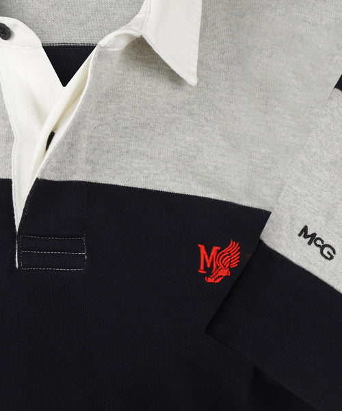 Two Stripe Rugby | Medium Grey Melange