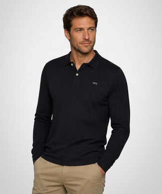 Classic Long Sleeve Polo | Navy