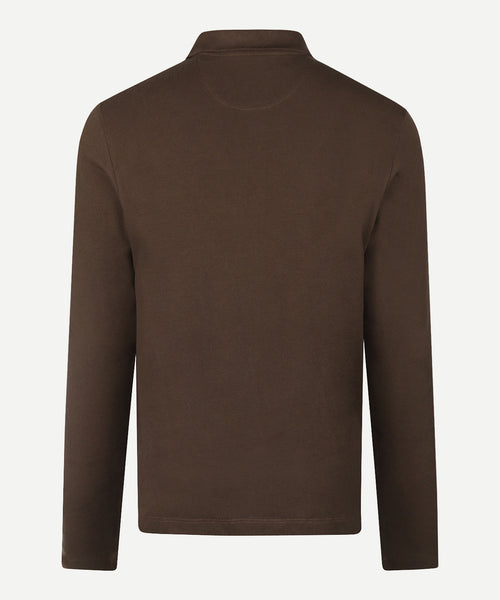 Classic Polo Lange Mouw | Chocolate Brown