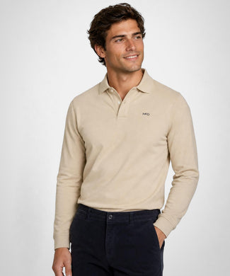 Classic Long-Sleeve Polo | Sand