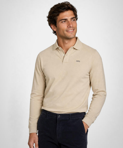 Classic Polo Lange Mouw | Sand