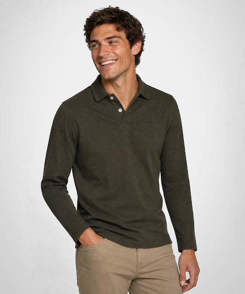 Classic Polo Lange Mouw | Dark Olive