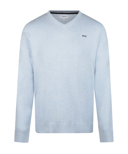 Trui Katoen-Kasjmier V-Hals | Light Blue