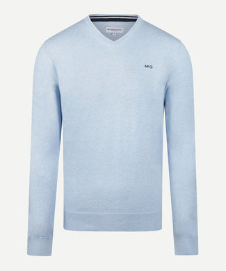Sweater Cotton-Cashmere V-Neck | Light Blue