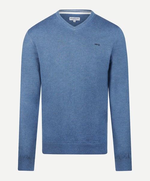 Sweater Cotton-Cashmere V-Neck | Vintage Blue