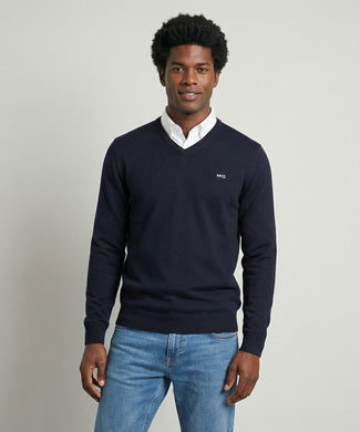 Sweater Cotton-Cashmere V-Neck | Navy