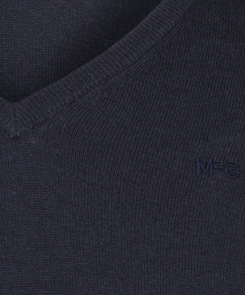 Trui Katoen Cashmere V-Hals | Navy