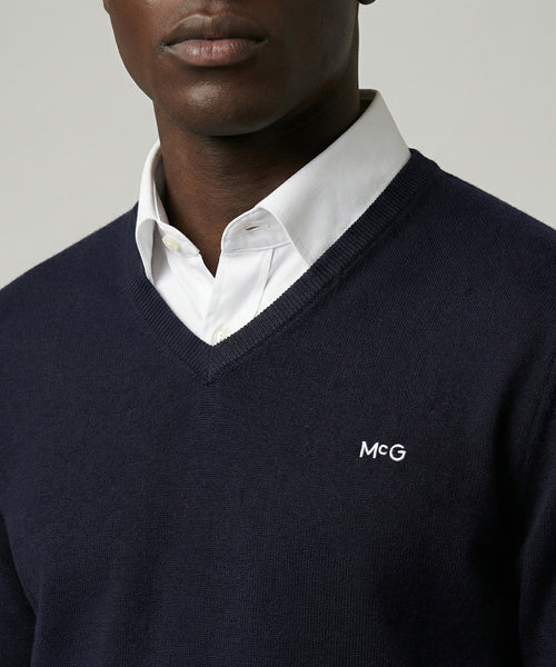 Sweater Cotton-Cashmere V-Neck | Navy