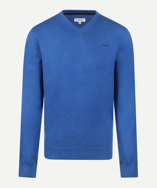 Sweater Cotton Cashmere V-Neck | Cobalt