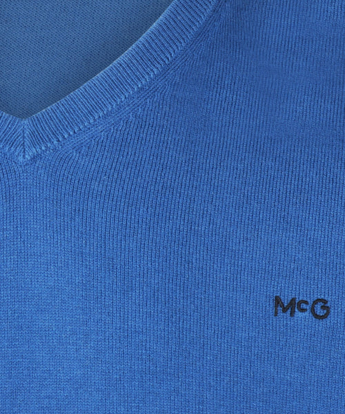 Sweater Cotton Cashmere V-Neck | Cobalt