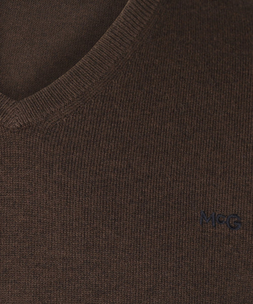 Trui Katoen-Kasjmier V-Hals | Chocolate Brown