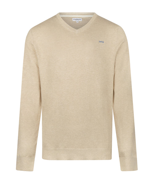 Sweater Cotton-Cashmere V-Neck | Sand