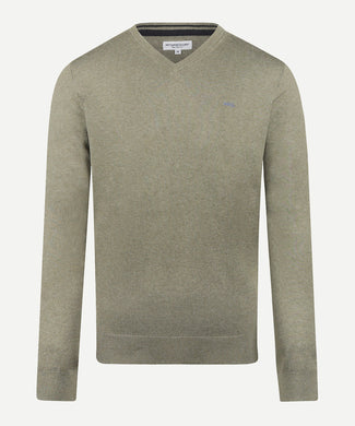 Sweater Cotton-Cashmere V-Neck | Light Olive