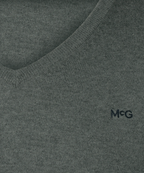 Sweater Cotton Cashmere V-Neck | Winter Sage