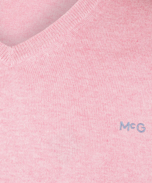 Sweater Logo Cotton Cashmere V-Neck | Light Pink