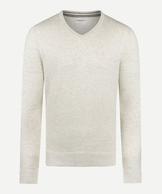 Trui Katoen Merino V-Hals | Off White
