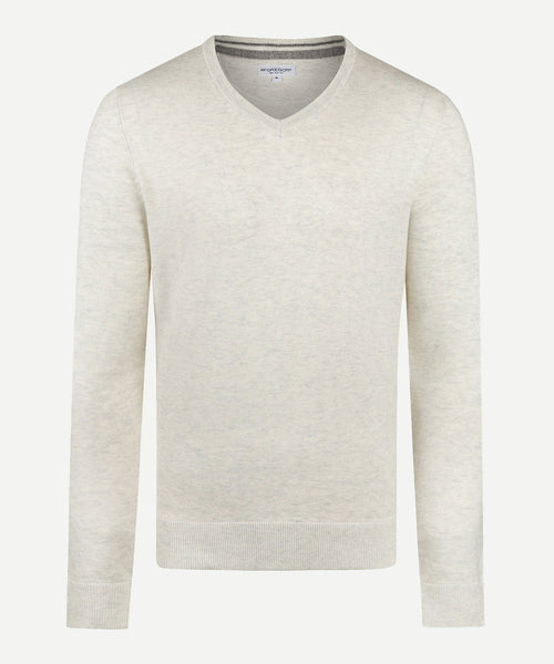 Sweater Cotton Merino V-Neck | Off White