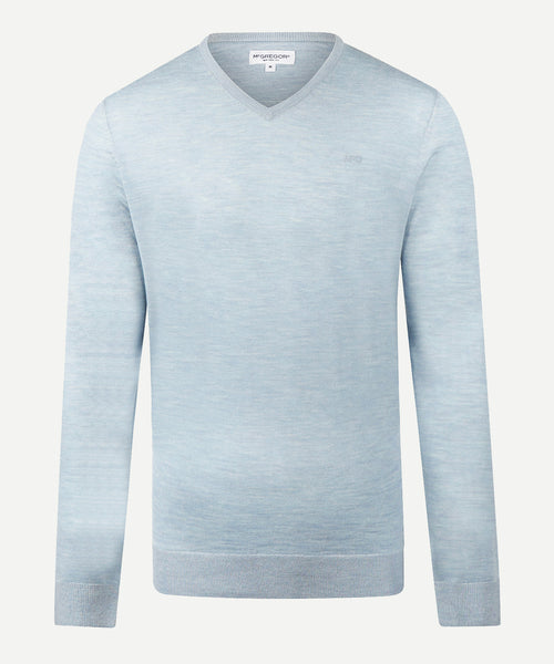 Trui V-Hals Luxe Merinowol | Light Blue