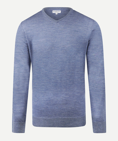 Trui V-Hals Luxe Merinowol | Vintage Blue