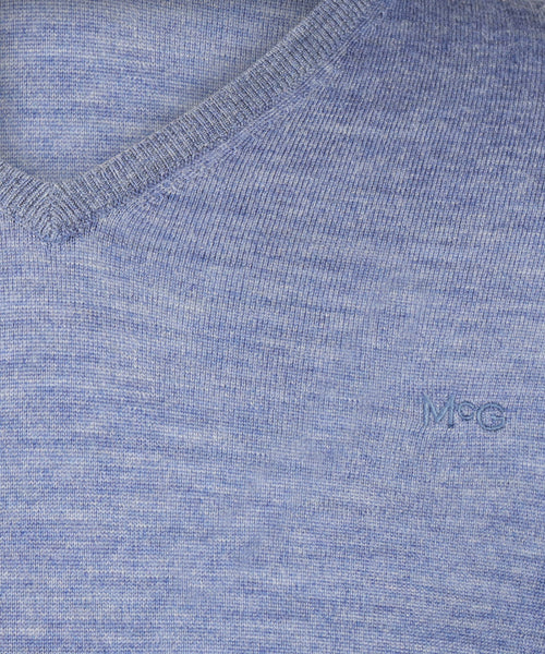 Trui V-Hals Luxe Merinowol | Vintage Blue