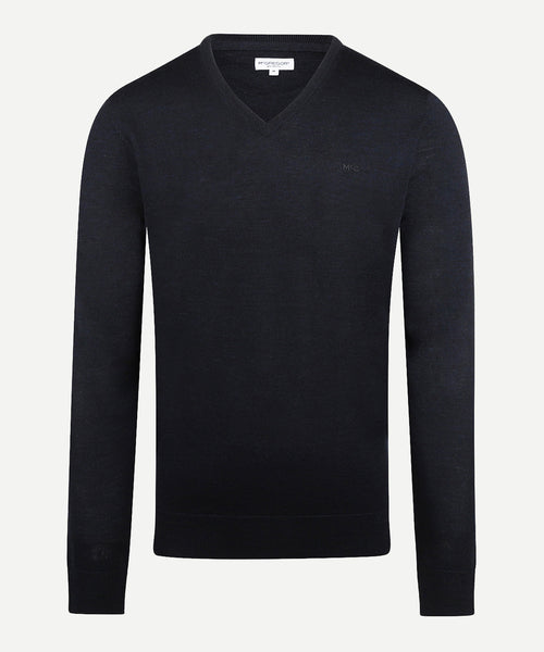 Sweater V-Neck Luxury Merino Wool | Navy