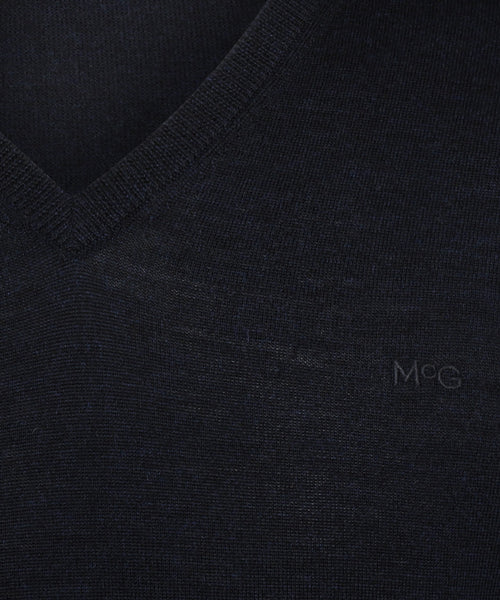 Trui V-Hals Luxe Merinowol | Navy