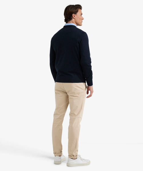 Trui V-Hals Luxe Merinowol | Navy
