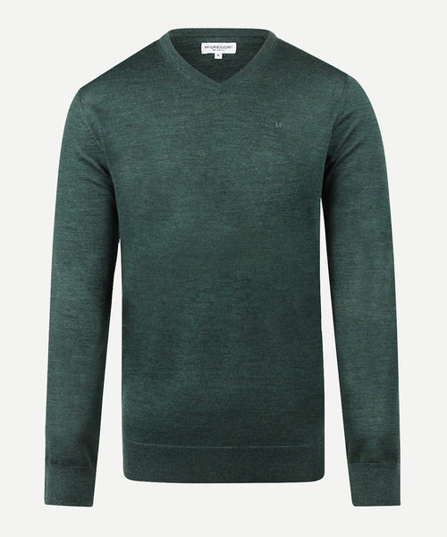 Trui V-Hals Luxe Merinowol | Winter Sage