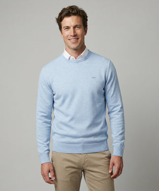 Sweater Cotton-Cashmere Round Neck | Light Blue