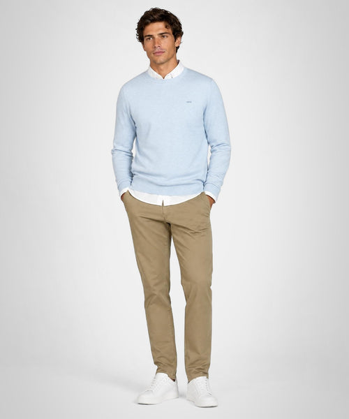 Trui Katoen-Kasjmier Ronde Hals | Light Blue
