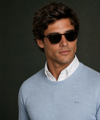 Sweater Cotton-Cashmere Round Neck | Light Blue