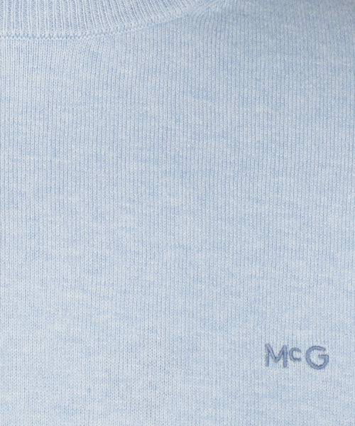 Sweater Logo Cotton Cashmere Round Neck | Light Blue