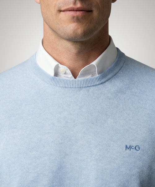 Trui Katoen-Kasjmier Ronde Hals | Light Blue