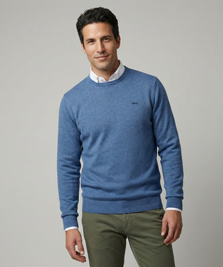 Sweater Cotton-Cashmere Round Neck | Vintage Blue