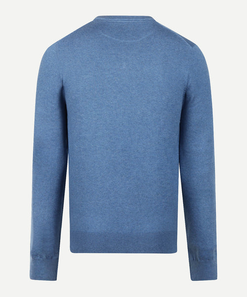 Sweater Logo Cotton Cashmere Round Neck | Vintage Blue