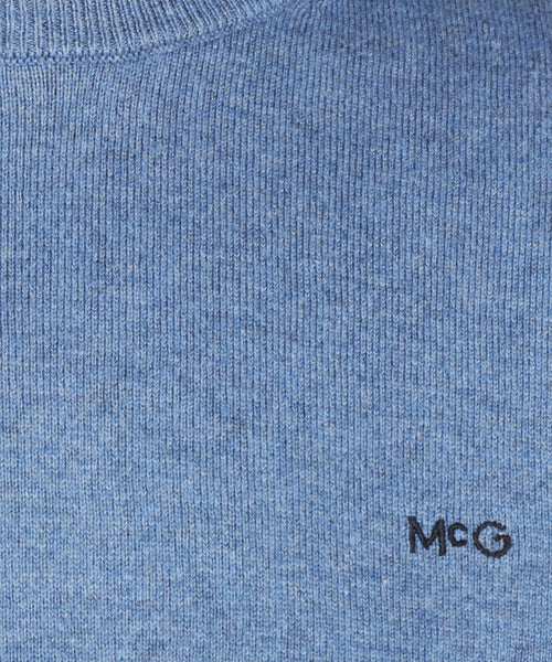 Sweater Logo Cotton Cashmere Round Neck | Vintage Blue