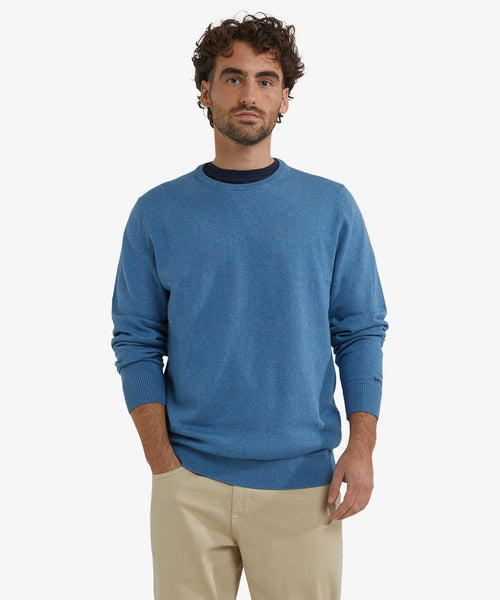 Trui Katoen-Kasjmier Ronde Hals | Worker Blue