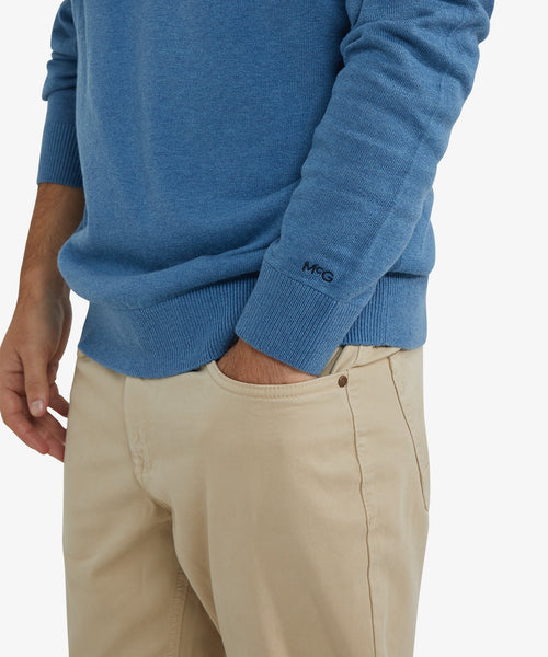 Sweater Cotton Merino Crew Neck | Worker Blue