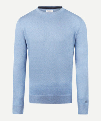 Trui Katoen Merino Ronde Hals | Ice Blue