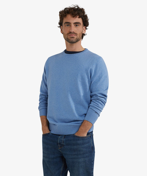 Sweater Cotton Merino Crew Neck | Ice Blue