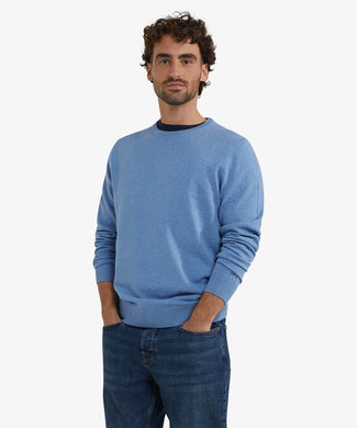 Sweater Cotton Merino Crew Neck | Ice Blue