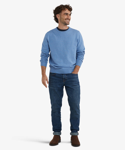 Sweater Cotton Merino Crew Neck | Ice Blue