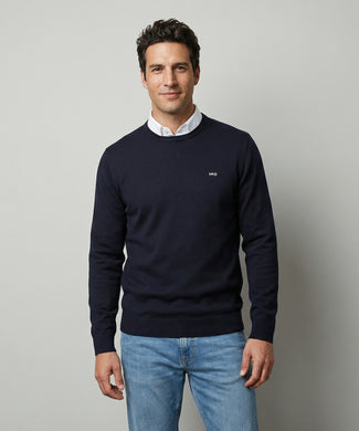 Sweater Cotton-Cashmere Round Neck | Navy