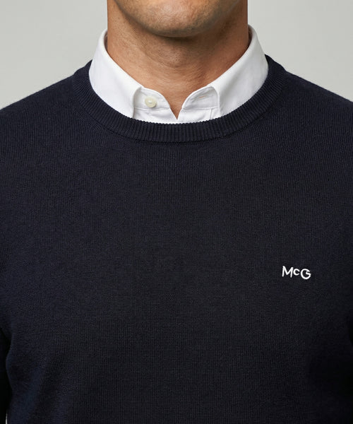 Trui Katoen-Kasjmier Ronde Hals | Navy