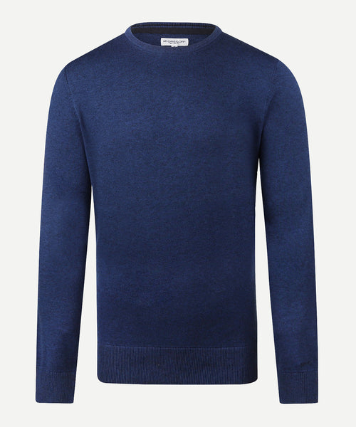 Trui Katoen Merino Ronde Hals | Patriot Blue