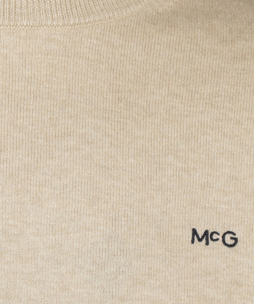 Sweater Logo Cotton Cashmere Round Neck | Sand